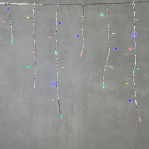 Светодиодная бахрома 3,1*0,5 м., 150 разноцветных LED ламп, прозрачный провод ПВХ, LTC (PIL150-10-2M)