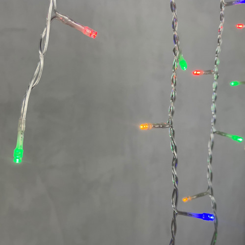 Светодиодная бахрома 3,1*0,5 м., 150 разноцветных LED ламп, прозрачный провод ПВХ, LTC (PIL150-10-2M)