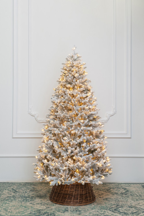 Искусственная елка Алтайская заснеженная 270 см., 760 теплых-белых Led ламп, 100% литая хвоя, ЕлкиТорг (203270)