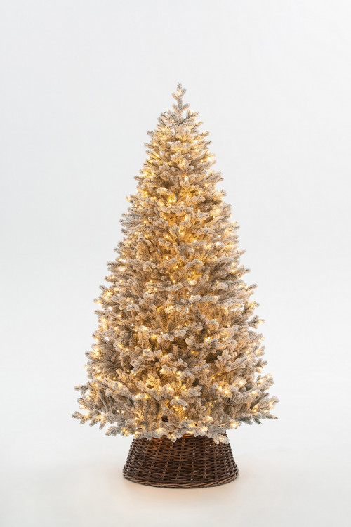 Искусственная елка Алтайская заснеженная 270 см., 760 теплых-белых Led ламп, 100% литая хвоя, ЕлкиТорг (203270)