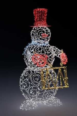  Светодиодная фигура Снеговик-музыкант барабан 220 см. 1 шт., Сад Радости (SR232)