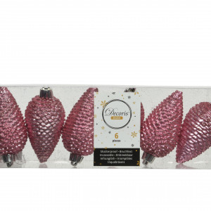 Пластиковая елочная игрушка Шишка карамельная 80 мм., 6 шт., Kaemingk (028657)