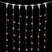 Гирлянда Занавес с Колпачком 2*2 м., Тепло-Белый с мерцанием белого диода 220В., 400 LED, Провод Прозрачный ПВХ, IP65, Laitcom (PCL402BLWCAP-10-2WW)
