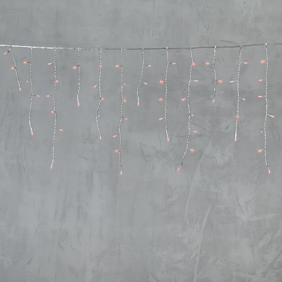 Светодиодная бахрома 3,1*0,5 м., 150 красных LED ламп, прозрачный провод ПВХ, LTC (PIL150-10-2R)