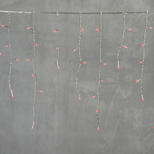 Светодиодная бахрома 3,1*0,5 м., 150 красных LED ламп, прозрачный провод ПВХ, LTC (PIL150-10-2R)