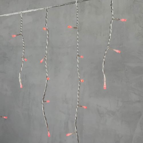 Светодиодная бахрома 3,1*0,5 м., 150 красных LED ламп, прозрачный провод ПВХ, LTC (PIL150-10-2R)