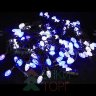 Светодиодная нить Шишки 10 м., 220V, 100 сине-белых LED ламп, черный каучук, соединяемая, Winner (BW.01.7B.100+2,5B)