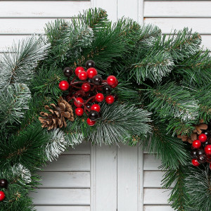 Рождественский венок Очарование c декором 40 см., Леска+ПВХ, ЕлкиТорг (52073)