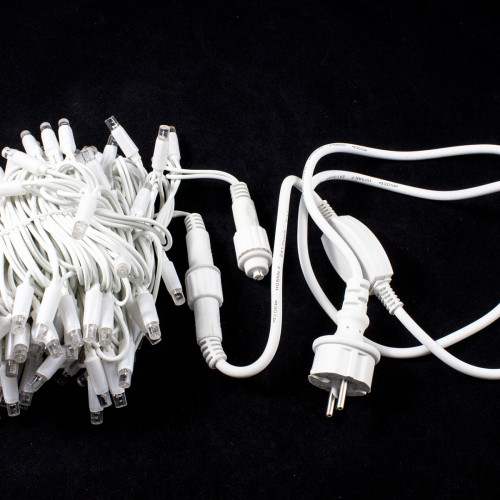 Светодиодная нить с мерцающим диодом 10 м., 220V, 100 розовых LED ламп, белый каучук, соединяемая, Winner Light (P.01.7w.100+)