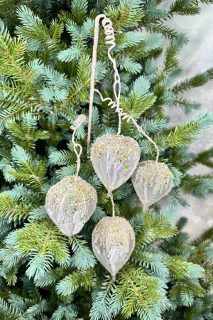 Ветвь Физалис шампань 69 см., 1 шт., Christmas DeLuxe (86672)