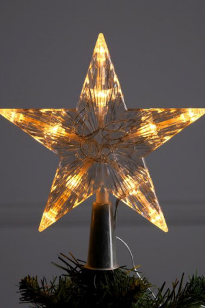 Светодиодная макушка Звезда золотая 16 см., 10 LED, батарейки ААх2, Luazon Lighting (9424091)
