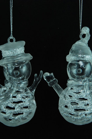 Украшение&quot;Снеговик&quot; цвет серебро,2 вида,цена за 1 шт .10,8 см. (150732)