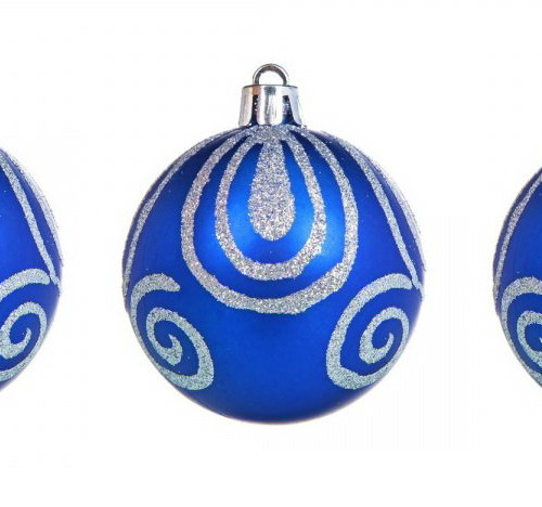 Шар новогодний, пластик, 3 шт., (матовый, 6 см., синий) Snowmen, арт.520377