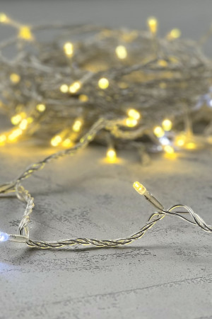 Светодиодная нить 100 шампань LED ламп с мерцанием, 10 м., 24В., прозрачный провод ПВХ, Beauty Led (PST100BLW-10-1CH)