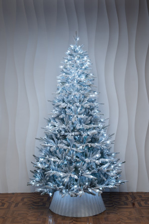 Искусственная елка Хеймдалль заснеженная 210 см., 100% литая хвоя, с холодными Led лампами, ЕлкиТорг (236210)