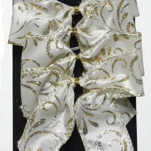 Набор бантов Римское кружево 10x10 см. 4 шт, жемчужный, Kaemingk (445331/5)