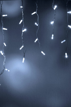 Светодиодная бахрома 108 холодных белых LED ламп, 3*0.6 м., 220В, мерцание, белый провод ПВХ, Teamprof (TPF-i3*0.6F-CW/W)