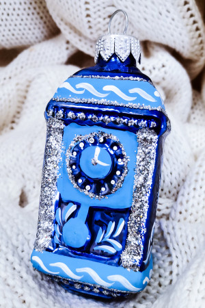 Елочное украшение Часы Тумба Русские узоры h-9 см., Коломеев (ФУП-102/2/Р)