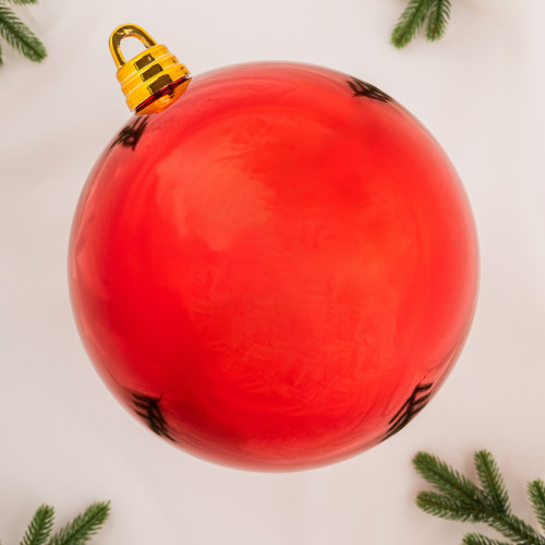 Шар пластиковый глянцевый 500 мм., красный, ЕлкиТорг (150901)