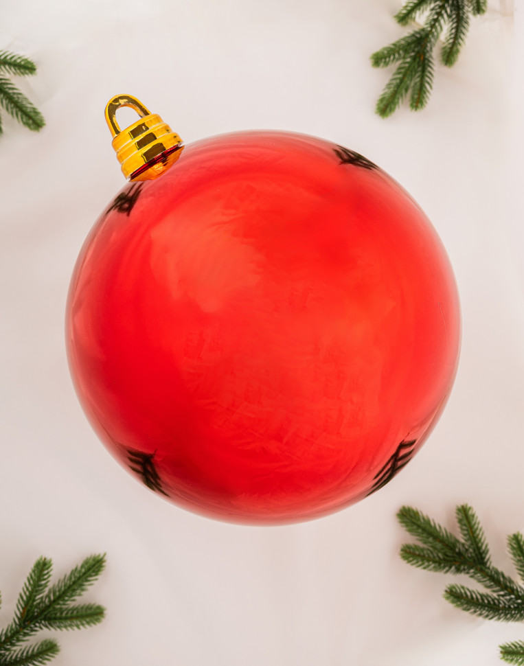 Шар пластиковый глянцевый 500 мм., красный, ЕлкиТорг (150901)