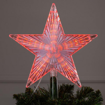 Светодиодная макушка Звезда красная 22 см., 30 LED, провод 2 м., 220 В., Luazon Lighting (1354075)