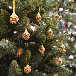 Комплект натуральных шишек золотых 9 шт. (522623)