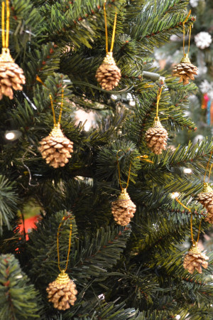 Комплект натуральных шишек золотых 9 шт. (522623)