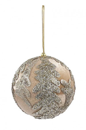 Винтажный шар Эрмитаж 10 см., бежевый, 1 шт., Christmas DeLuxe (86540)