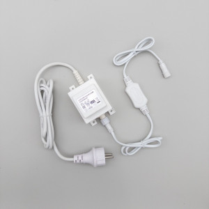 Трансформатор 60W с выпрямителем 24В., до 1000 LED, провод белый Каучук, IP65, LTC (PTR60-3A-W)