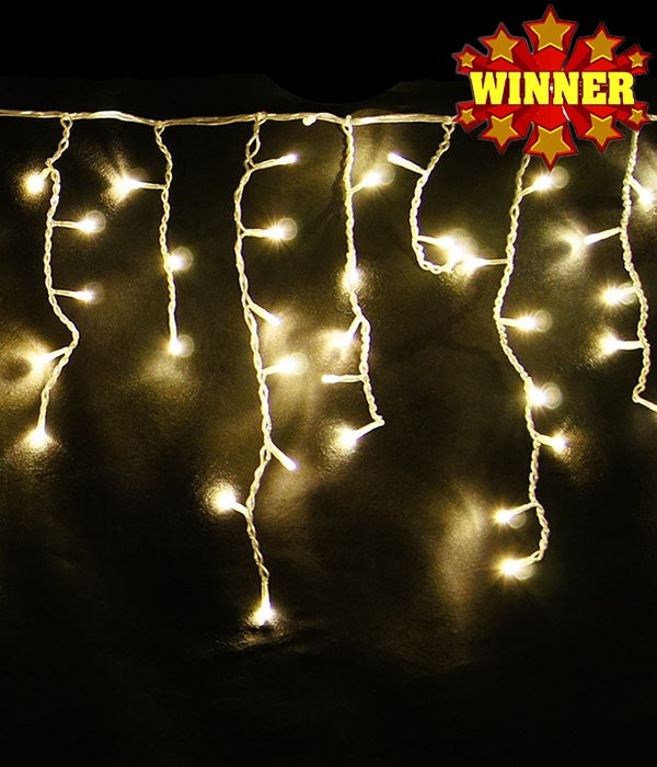 Электрическая гирлянда Бахрома 4м 250led теплый белый с бликами Winner (02.6Т.250WW)