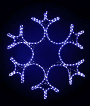 Светодиодная фигура Снежинка 55 см., 220V, 144 синих LED ламп, прозрачный дюралайт, BEAUTY LED (LC-1