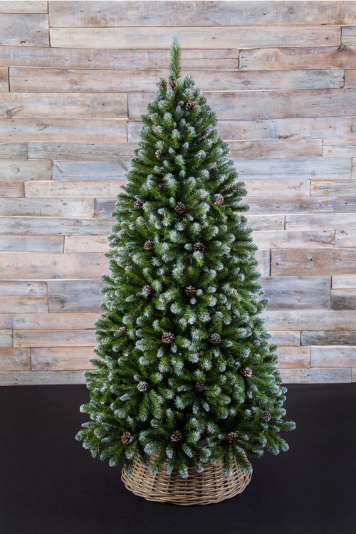 Елка Императрица заснеженная с шишками 230 см., мягкая хвоя, Triumph Tree (73542)