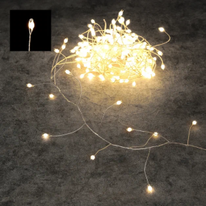 Гирлянда Капли 400 теплых макро ламп, 1500 см., 8 режимов, серебряный провод, Christmas DeLuxe (87652)