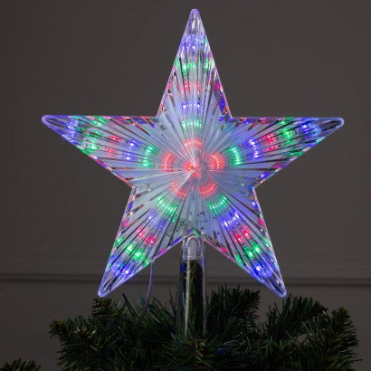 Светодиодная макушка Звезда мульти 22 см., 30 LED, провод 2 м., 220 В., Luazon Lighting (1077217)