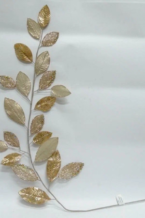 Ветвь Нежость 145 см., шампань с блестящими листьями, 1 шт., Christmas DeLuxe (86706)