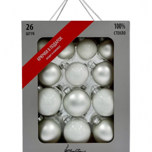 Набор стеклянных шаров Утренняя поземка 26 шт., Christmas DeLuxe (86454)