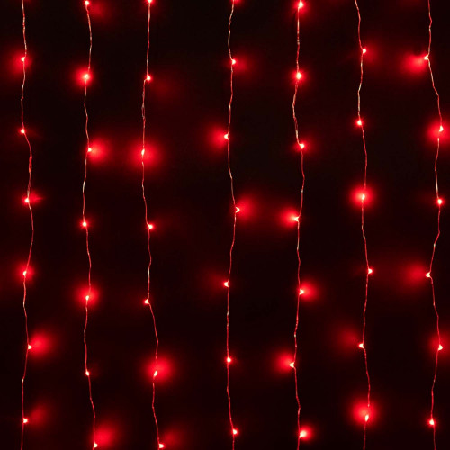 Светодиодный занавес Роса 1.6*1.6 м., 256 красных LED ламп, прозрачный провод, Beauty Led (Curtain 256-10-R)