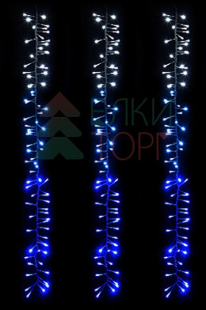 Светодиодная бахрома с эффектом бегущий огонь 2*1м., 24V, 320 LED ламп бело - синего цвета, прозрачный провод, Beauty Led (ESI320-SH10-1WB)