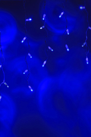 Светодиодная бахрома 108 синих LED ламп, 3*0.6 м., 220В, мерцание, белый провод ПВХ, Teamprof (TPF-i3*0.6F-CW/B)
