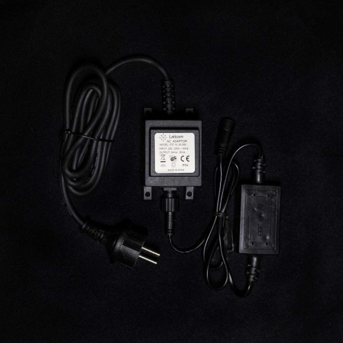  Трансформатор 30W с выпрямителем 24В., до 600 LED, провод черный Каучук, IP65, LTC (PTR30-3A) 