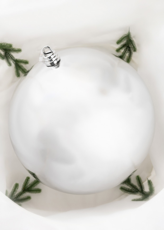 Шар пластиковый глянцевый 400 мм., серебро, ЕлкиТорг (150804)