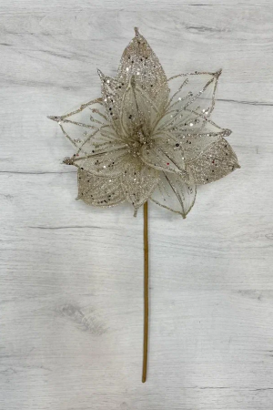 Ветвь Пуансеттия шампань 52х25 см., Christmas DeLuxe (87468)