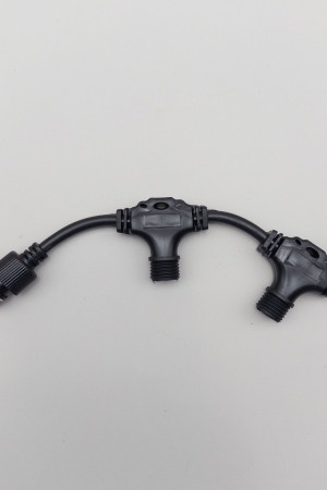 Разветвитель 2-х Лучевой для бахромы, занавесов и нитей 220В., без возможности управления, провод черный Каучук, IP65, LTC (LLR2-1)