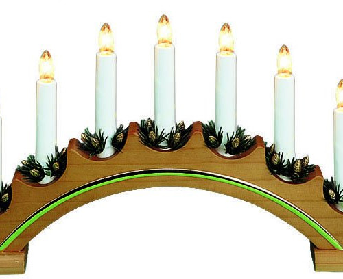 Рождественская горка-светильник ВЕРА, 7 LED свечей, коричневое дерево, высота 23 см., Svetlitsa (16-151-06)