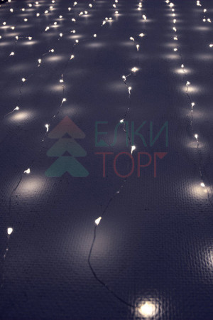 Светодиодный занавес Роса 1.6*1.6 м., 256 белых LED ламп, прозрачный провод, Beauty Led (Curtain 256-10-W)