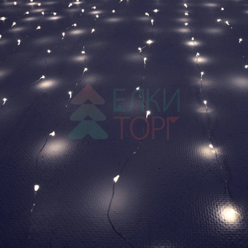 Светодиодный занавес Роса 1.6*1.6 м., 256 белых LED ламп, прозрачный провод, Beauty Led (Curtain 256-10-W)