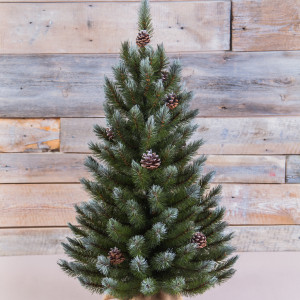 Ель Женева заснеженная с шишками 90 см., леска, Triumph Tree (72064)