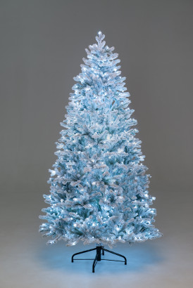 Искусственная елка Алтайская заснеженная 270 см., 760 холодных-белых Led ламп, 100% литая хвоя, ЕлкиТорг (177270)