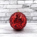Шар новогодний Бисер 10 см., красный конфетти, пенопласт, Christmas DeLuxe (86856)