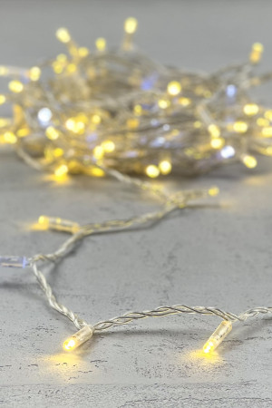 Светодиодная гирлянда с колпачком 100 шампань LED ламп 10 м., мерцание, 24В., прозрачный провод ПВХ, IP65, Beauty Led (PST100BLWCAP-10-1CH)